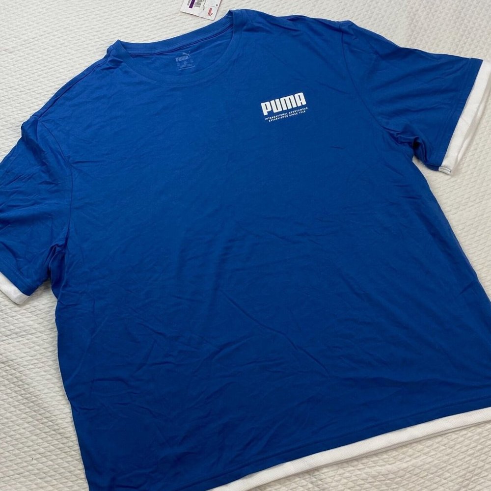 NWT Puma Men's XXL Summer Court Elevated Crew Neck Graphic T Shirt 2XL Cotton